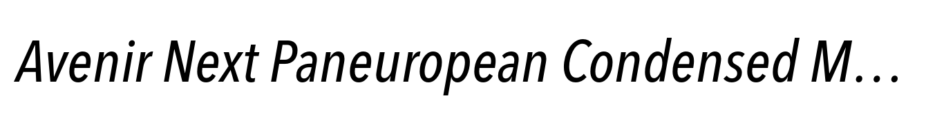 Avenir Next Paneuropean Condensed Medium Italic